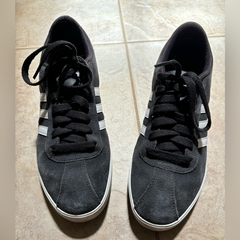 Adidas Suede Charcoal Grey Tennis Shoes.